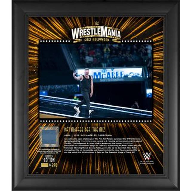 Pat McAfee WWE Framed 15" x 17" 2023 WrestleMania 39 Night 1 Collage with a Piece of Match-Used Canvas - Limited Edition of 390