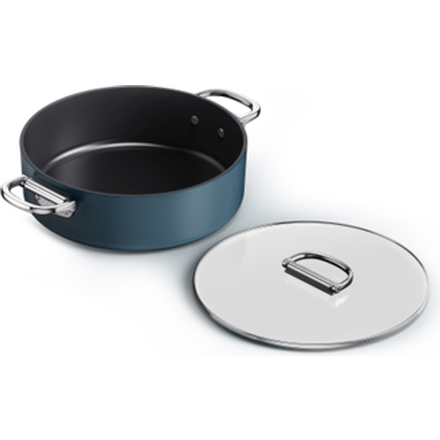 Joseph Joseph Space Folding Handle Ceramic Non-stick 28cm Blue Shallow Casserole Pan & Lid - 45046