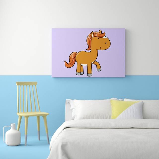 Walking Pony Horse - Wrapped Canvas Graphic Art Print (81.3 cm H x 121.9 cm W)
