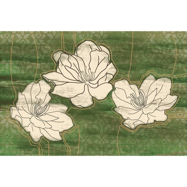 Flower Green - Wrapped Canvas Art Prints (30cm H x 46cm W x 3.8cm D)