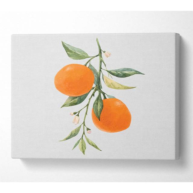 Oranges Fresh on the Branch - Wrapped Canvas Graphic Art (81cm H x 121.9cm W)