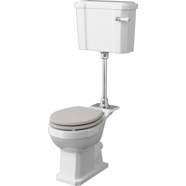 Old London Richmond Toilet Pan and Mid Level Cistern with Flush Pipe Pack | White | Ceramic | 474mm x 1270mm x 724mm