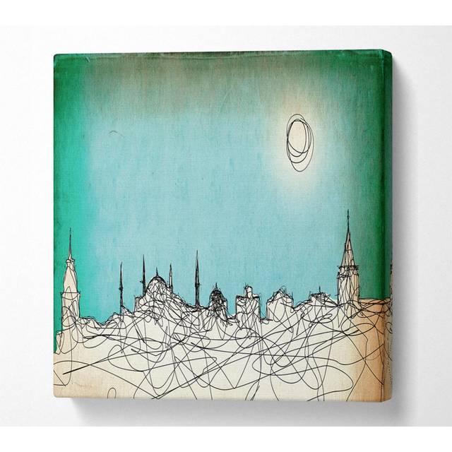 Where The Sun Sets Over Town - Wrapped Canvas Art Prints (50.8cm H x 50.8cm W x 10cm D)