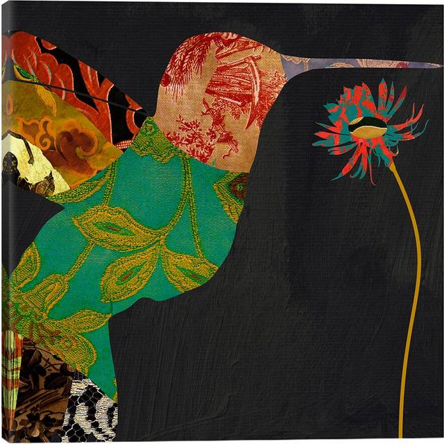 &#39;Humming bird brocade IV&#39; Graphic Art on Wrapped Canvas (93.98 cm H x 93.98 cm W x 1.91 cm D)