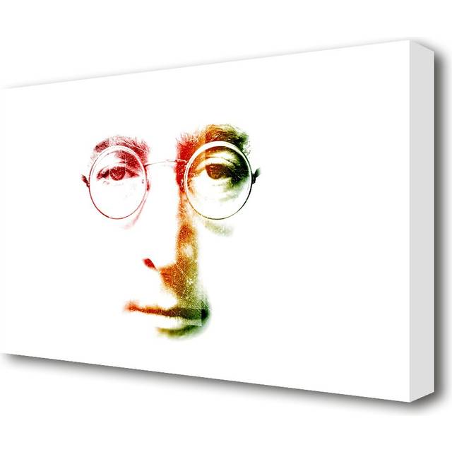 John Lennon Face - Wrapped Canvas Art Prints - Multicolour (50.8cm H x 121.9cm W x 10cm D)