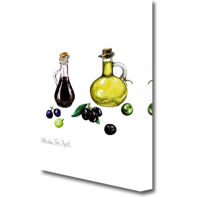 Olive Oil Bottles Kitchen - Wrapped Canvas Painting Print (121.9 cm H x 81.3 cm W)