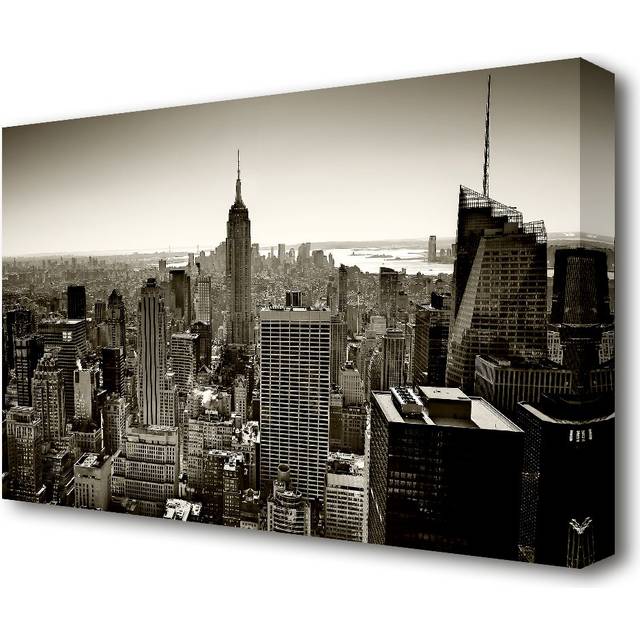 New York City Roof Tops Sepia - Wrapped Canvas Photograph Print (81.3 cm H x 121.9 cm W)