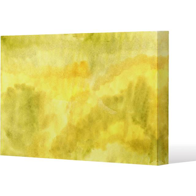 Yellow Watercolour - Wrapped Canvas Art Prints (41cm H x 61cm W x 4cm D)