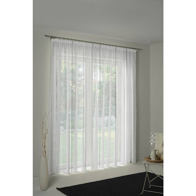 Forsman Pencil Pleat Semi Sheer Curtain - Blue (245cm H x 300cm W)