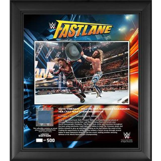 Seth "Freakin" Rollins WWE Framed 15" x 17" 2023 Fastlane Collage with a Piece of Match-Used Canvas - Limited Edition of 500