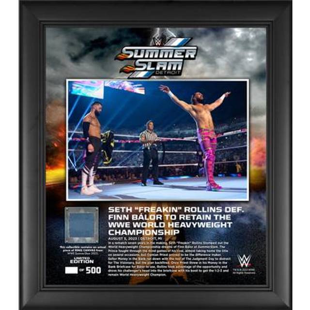 Seth "Freakin" Rollins WWE Framed 15" x 17" 2023 SummerSlam Collage with a Piece of Match-Used Canvas - Limited Edition of 500