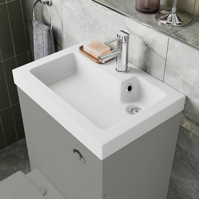 Small bathroom recessed basin white 500mm plastic bathroom modern