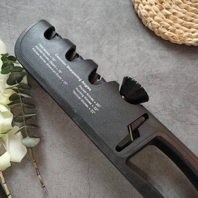 (a-C) Knife Sharpener 5 in 1 Adjustable Angle Black Red Kitchen Grinding Machine Professional Knife Scissors Sharpening Tools