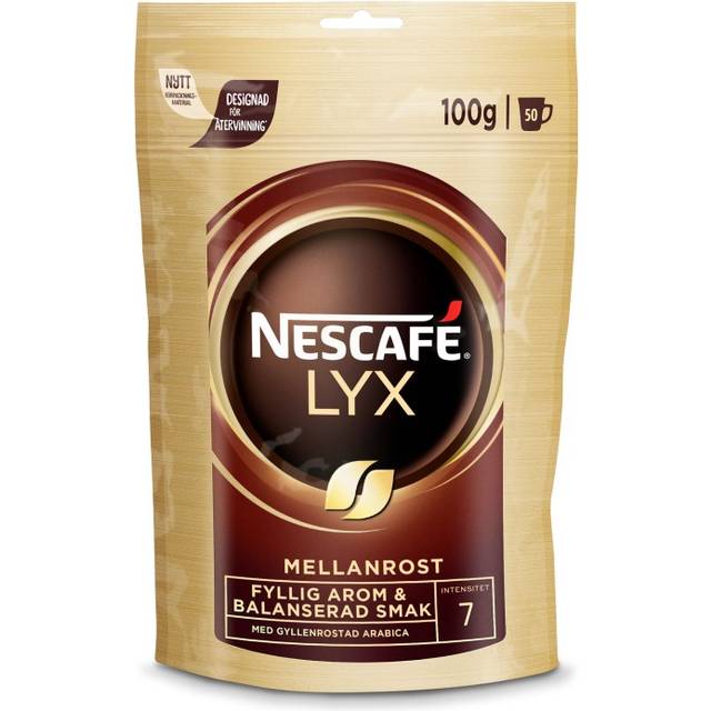 Nescafé Lyx Mellanrost Snabbkaffe Softpack 100g