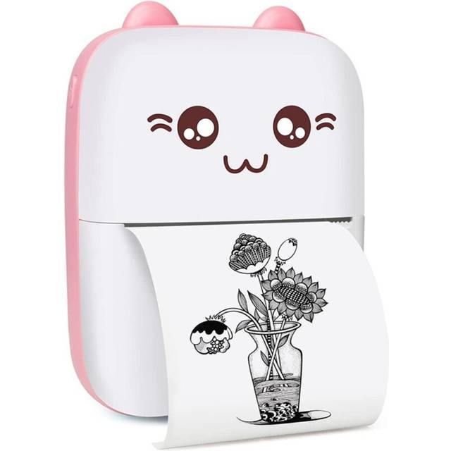 Mini Portable Printer Photo Pocket Photo Bluetooth V4.0 200 Label Sticker Receipt Printer Mobile Thermal Printer(A)