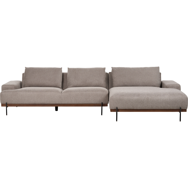 Beliani Left Hand Corner Fabric Sofa Light Brown Mariferd, Brown