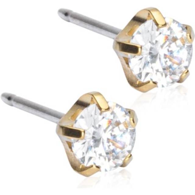 Blomdahl GT Tiffany Precious 5 mm CZ White Hudvänliga örhängen 1 par
