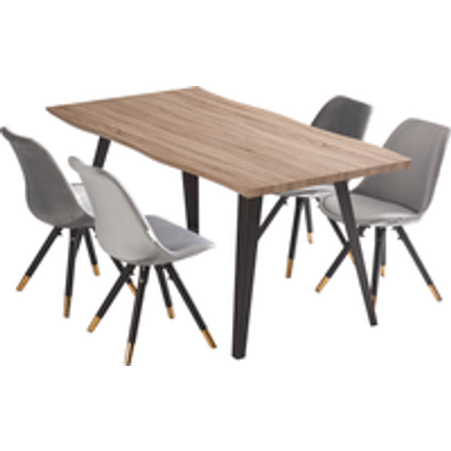Sofia Rocco LUX Dining Set Includes a Table and Chairs Set of 4 - Light Grey