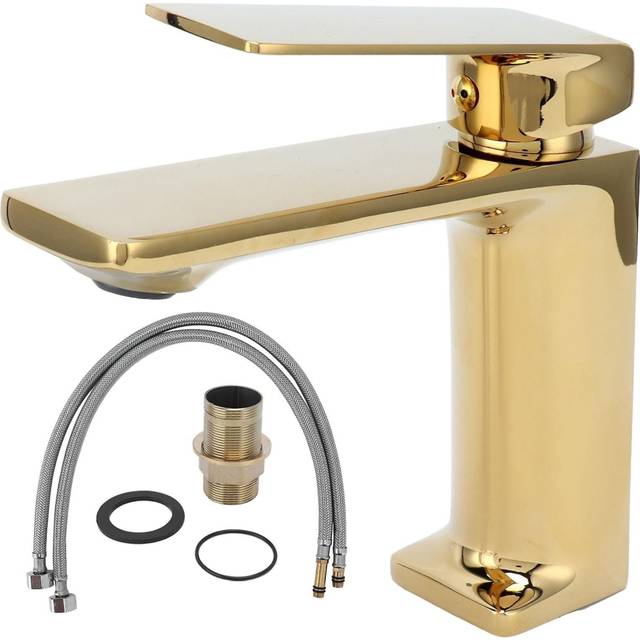 Golden Washbasin Faucet Single Hole Hot And Cold Water Bathroom Water Tap For Home Lavatoryg1/2