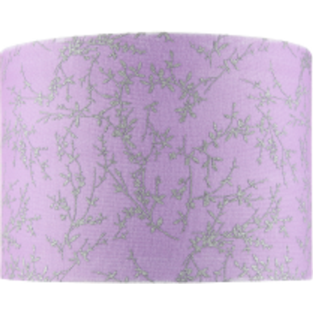 Modern soft lilac cotton fabric 10" shade with silver foil floral decoration ...