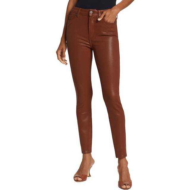 Paige Hoxton Burgundy Dust Luxe Coating High-Rise Ankle Jean