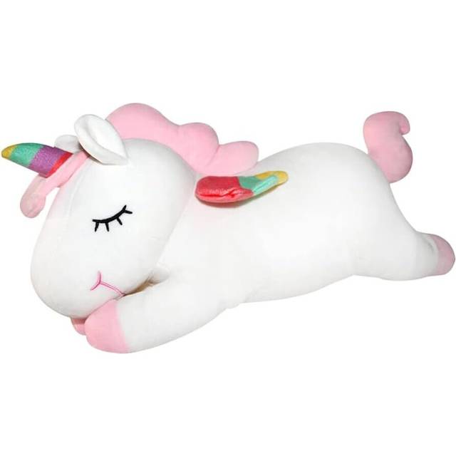 Plush Unicorn Stuffed Animal Pillows Toy, 11.8 Inch Cute Soft White Unicorn Plushie with Rainbow Wings Gifts for Girls