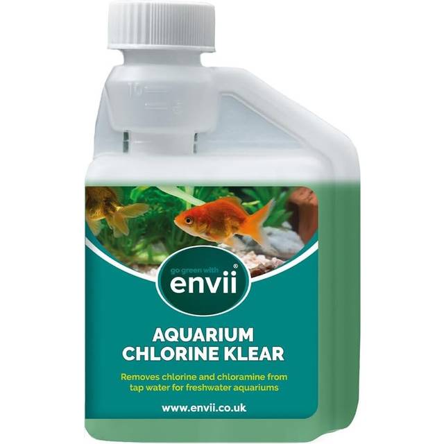 Envii Aquarium Chlorine Klear - akvarium klor avlägsnande vattenbalsam förvandlar vatten till säkert hälsosamt vatten – behandlar 2500 L (250ml)