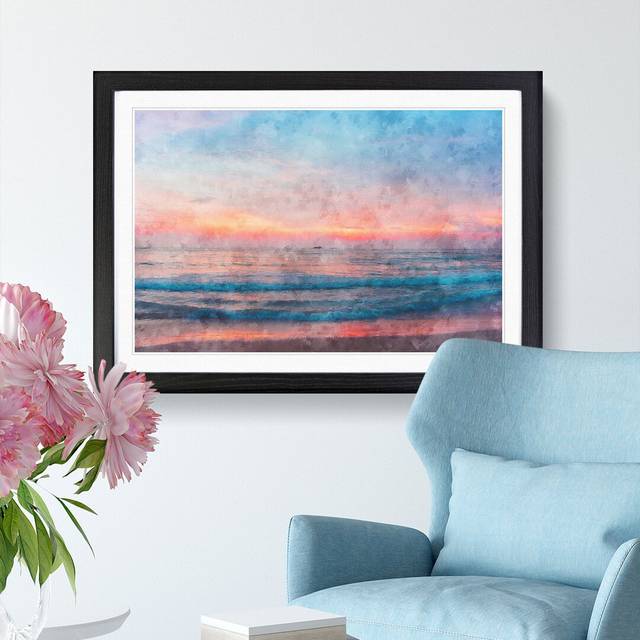 Sundown in Sri Lanka - Picture Frame Graphic Art Print - Black Framed (62cm H x 87cm W x 2cm D)