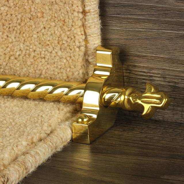 Country Brass Finish Bordeaux Spiral Stair Carpet Runner Rods - Rod Length: 64cm (2ft 1in approx.) - Rod Diameter: 1/2&quot; (12mm) Rod Length: Rod Le