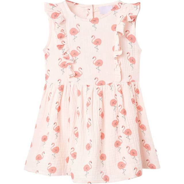 vidaXL Kids' Dress with Ruffles Soft Pink 104
