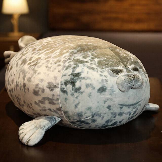 (40 cm, Grey Seals) Cute Seal Plush Toys Chubby Blob Seal Pillows Cotton Stuffed Animals Home Decors