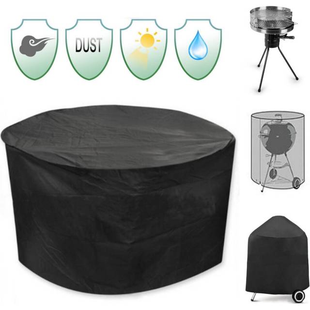 30inch Patio Round Pit Cover Waterproof UV Protector Grill BBQ Chair Table Shelter Black