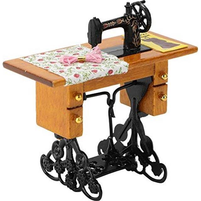 Dollhouse Sewing Machine - 1:12 Dollhouse Miniature Furniture Vintage Sewing Machine Model for Doll House Decoration Dolls House Accessory Decor Toy