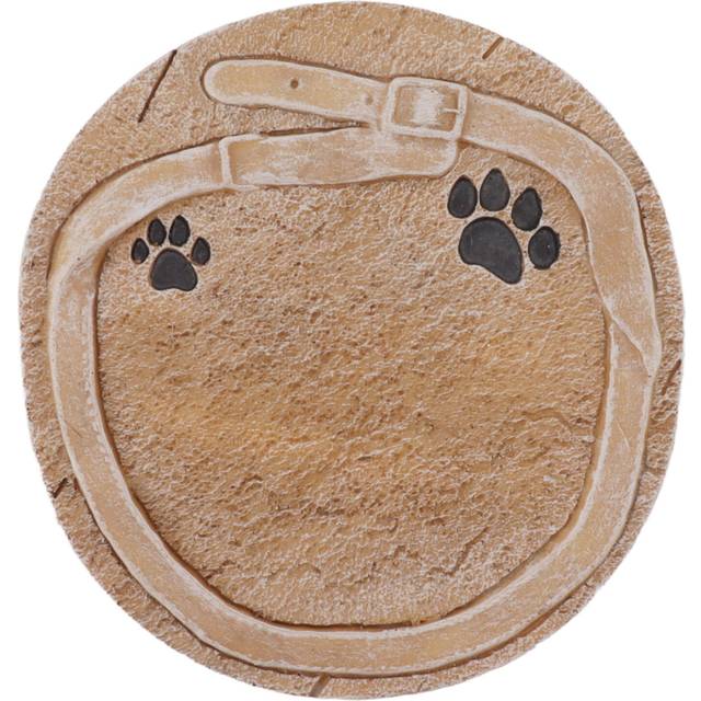 Pet Memorial Stone Paw Print and Belt Decoration Resin DIY Lettering Pet Headstone Grave Marker for Dogs Cats Sandy Yellow
