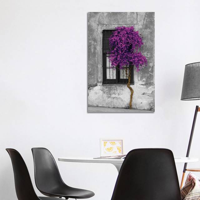 'Tree in Front of Window Pop' Graphic Art Print on Wrapped Canvas (101.6 cm H x 66.04 cm W x 3.175 cm D)