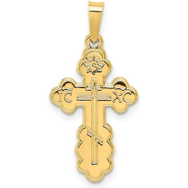 14K Yellow Gold Eastern Orthodox Cross Charm