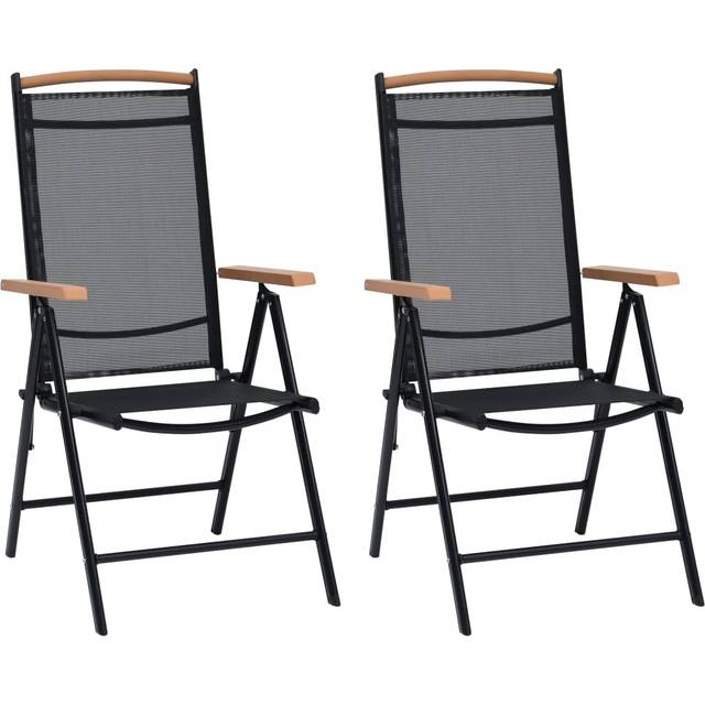 Asiya Aluminum Folding Chair - Black (109cm H X 58cm W X 65cm D)