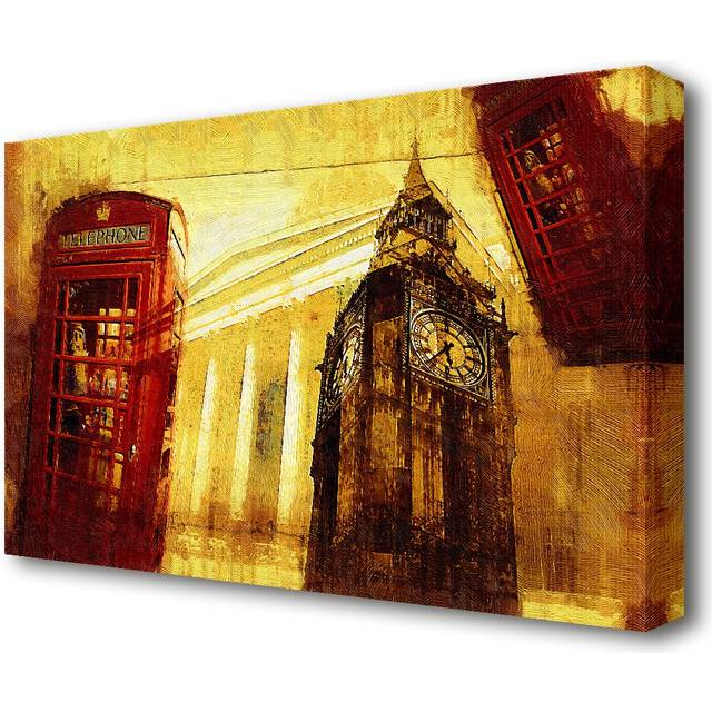 Retro London - Wrapped Canvas Painting Print (81.3 cm H x 121.9 cm W)