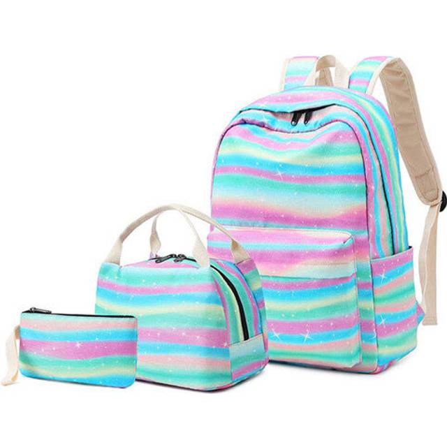 School Backpack Set Canvas Teen Girls Kids School Bookbag