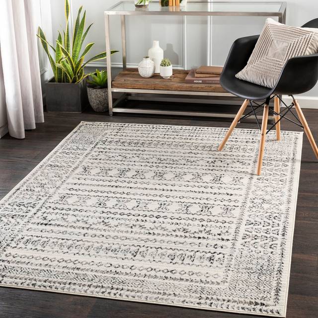Kace Grey/Black/Ivory Rug - Black;White;Ivory;Grey (Rectangle 200 x 274cm)