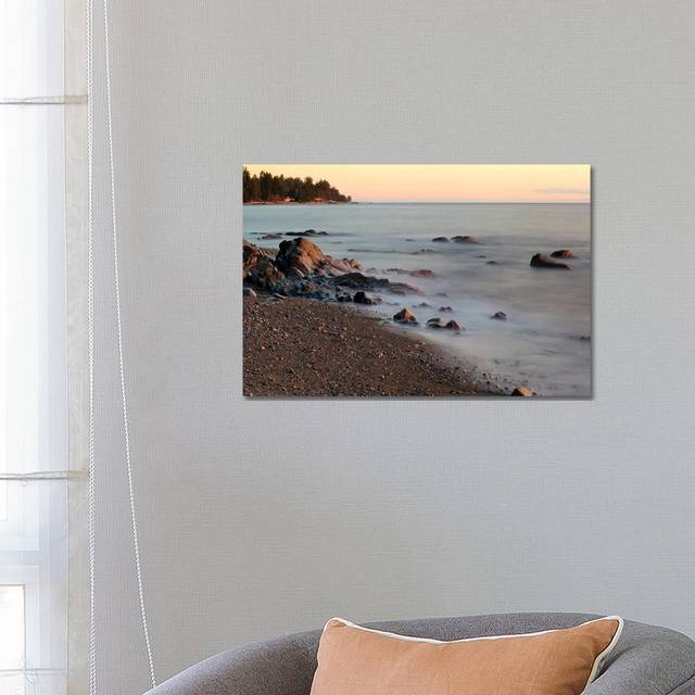 Seascape with Long Exposure at Browning Beach, Sechelt, British Columbia, Canada by Kristin Piljay - Wrapped Canvas Photograph (66.04 cm H x 45.72 cm W x 1.91 cm D)