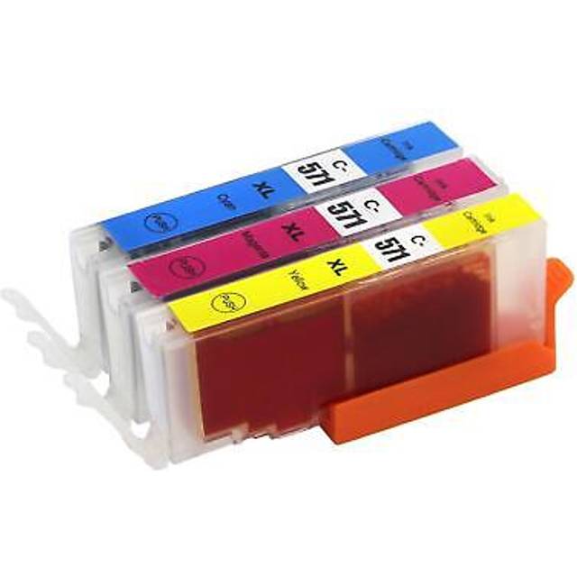 Cli-571 xl c/m/y compatible ink cartridges for canon printers 3 pack colour set