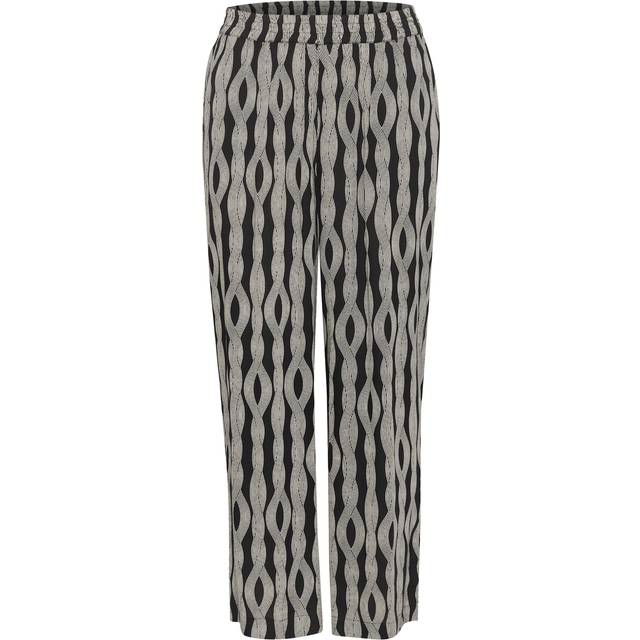 KAFFE Sanne Rope Print Wide Leg Culottes, Black/Multi