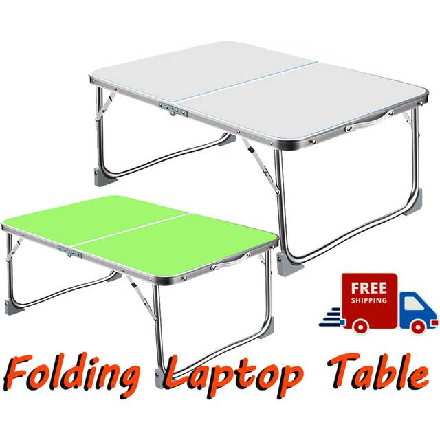 (Green) Folding Camping Table, Aluminium Foldable Portable Picnic Table for Outdoor Indoor Kitchen Garden Party Compact Small BBQ Picnic Table, 60x40x