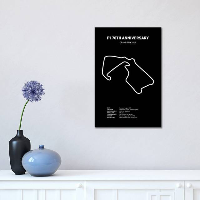 Formula 1 70th Anniversary (Black) - Wrapped Canvas Typography (66.04cm H x 45.72cm W x 1.91cm D)