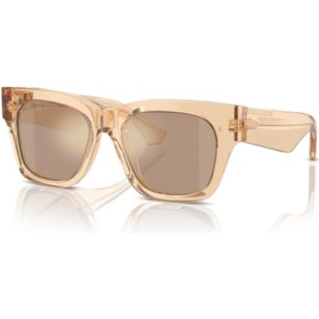 Burberry Light Brown Mirror Gold Square Ladies Sunglasses BE4424 40635A 52 - Gold Tone (OS)