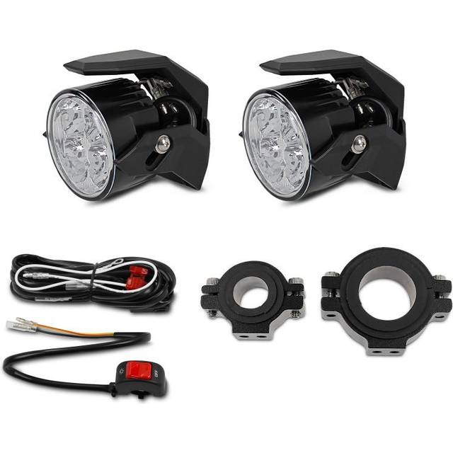 LED Zusatzscheinwerfer passend für Ducati Scrambler Flat Track Pro Lumitecs S2 E4 inkl. Kabelbaum - schwarz-schwarz