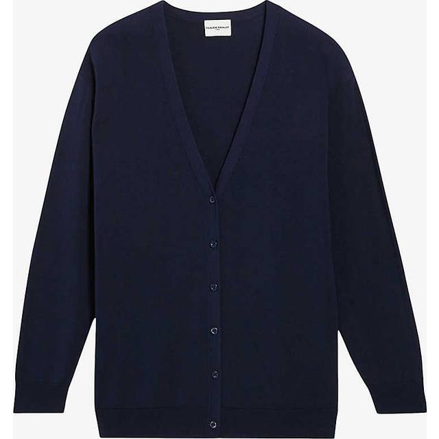 Claudie Pierlot Womens Bleus Meggy V-neck Knitted Cardigan Xs