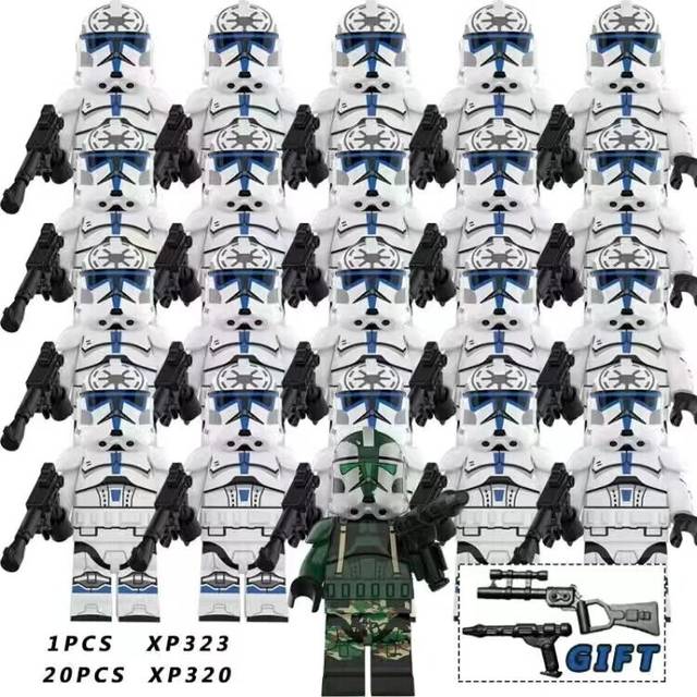 (Star Wars-Set 24) Fit Lego Star Wars Movie Series Clone Troopers Minifigures Kids Toys Gifts 21PCS/Set