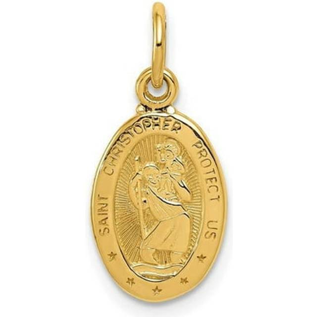14K Yellow Gold Saint Christopher Medal Charm